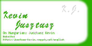 kevin jusztusz business card